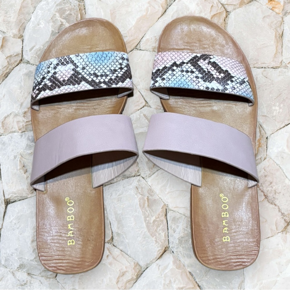 BAMBOO Multicolored Sandals Easy Slip-On NWOT